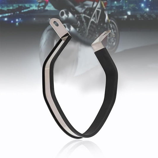 Motorcycle Exhaust Clamp, Hexagon Muffler Pipe Silencer Hanger Mount Bracket Stainless Steel Motorcycle Clamp, Suitable for Many Car, Solid Installation