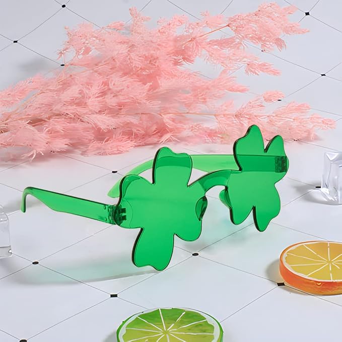 WODMAZ 8 Pairs St Patrick's Day Four Leaf Shamrock Sunglasses, Green Lucky Plastic Clover Glasses Eyeglasses Accessories for St Patricks Day Party Favor Great Party Supplies