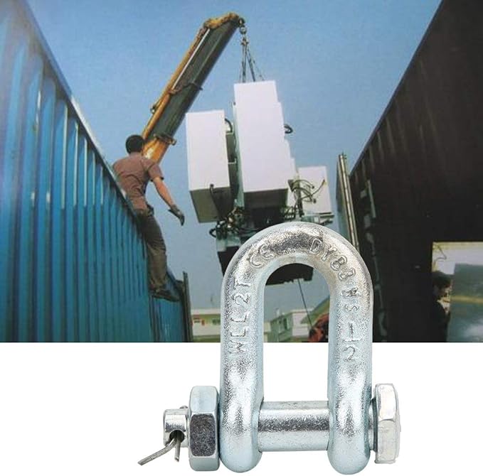 2T 3.25T 4.75T 6.5T Heavy Duty Anchor Shackle, Galvanized Alloy Steel, Corrosions and Wear, High Strength, for Maritime and Lifting Applications (2T)