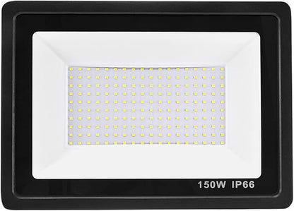 150W LED Floodlights for Outdoor, 6500K Cold White LED Security Lights IP66 Waterproof Exterior Flood Lighting, 10500Lm Garden LED Wall Light for Yard Patio Parking Lot Street Porch