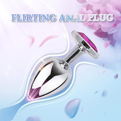 Anal Training kit Jeweled Anal Trainer Butt Plug, 3Pcs Set Sex Toys for Beginner, Butt Plug Anal Trainer Sex Toy for Woman Men Couples Large/Medium/Small, Anal Training Adult Sex Toys & Games