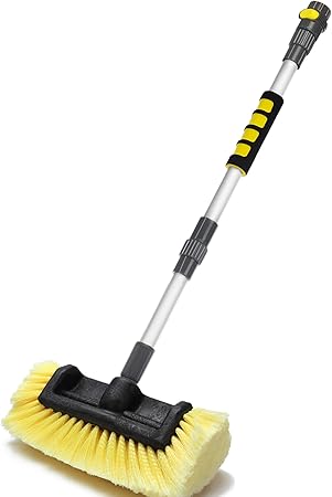 Anyyion 51 Inch Car Wash Brush with 10 Inch Soft Bristle, OnOff Switch for Car Truck Boat Washing Brush, Perfect for Cleaning House Siding, Auto Cars, Trucks, SUV, RV, Floors and More!