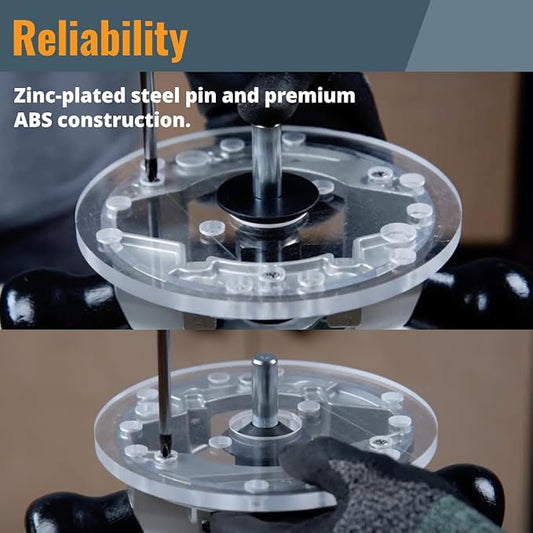 POWERTEC Router Centering Pin and Cone Set for Porter Cable Style Router Sub Bases with 1/2" & 1/4" Ends, Calibrate Router Base Plates, Centering Template Guides on Routers Tool & Accessories - 71833