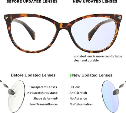 MEETSUN Non Prescription Glasses Frames For Women,Retro Cateye Fake Eyeglasses HD Clear Lens
