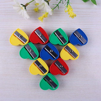 25 Pcs Mini Colorful Heart Pencil Sharpeners Manual Handheld Pencil Sharpeners for Kids