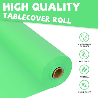 54 Inch X 300 Feet Plastic Table Cover Roll Premium Disposable Plastic Tablecloth for All TypeShape Tables  Picnic, Party, Banquet, Birthdays, Weddings (Lime Green, 54 Inch X 300 Feet)