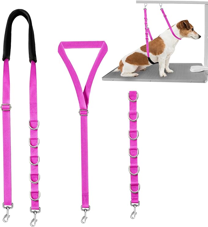 Dog Grooming Belly Straps, Adjustable Loops Extension, Table Arm Extender With Clamp for Bathing, Accessories Extension Loop Restraint Leash
