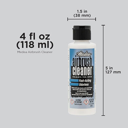 Medea Airbrush Cleaner 4 oz  Ready-to-Use Solution for Airbrushes, Paint Brushes  Artist Tools  For Acrylic, Oil  Water-Based Paints, Inks, Dyes, Watercolors and Gouache. Deep Cleans  Flushes