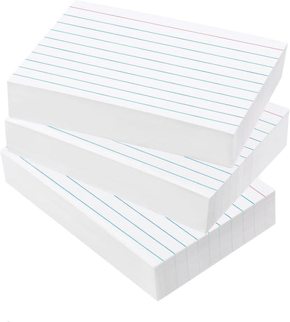 300 PCS Index Cards 3x5 Ruled - Goefun White Lined Note Cards 3 x 5 Flashcards for Studying, Note Taking and To Do List