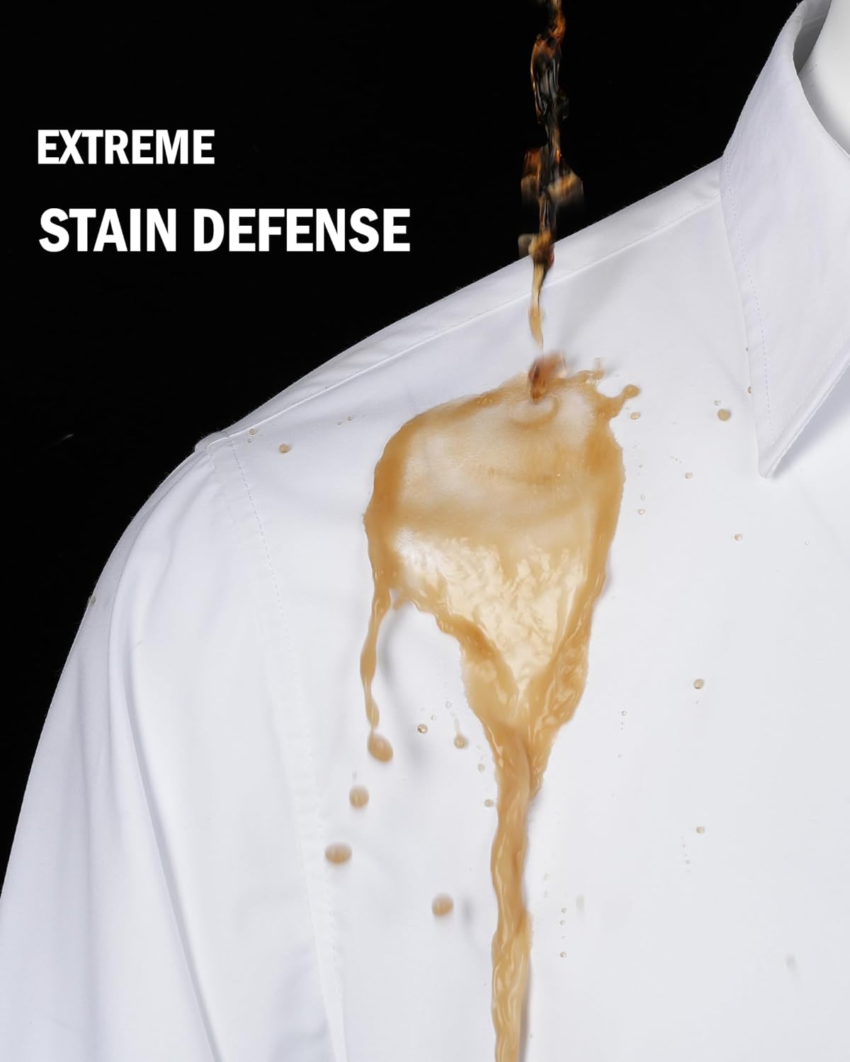 J.VER Men's Dress Shirts Stretch Stain Shield Long Sleeve Solid Formal Shirt Business Casual Button Down Shirts.