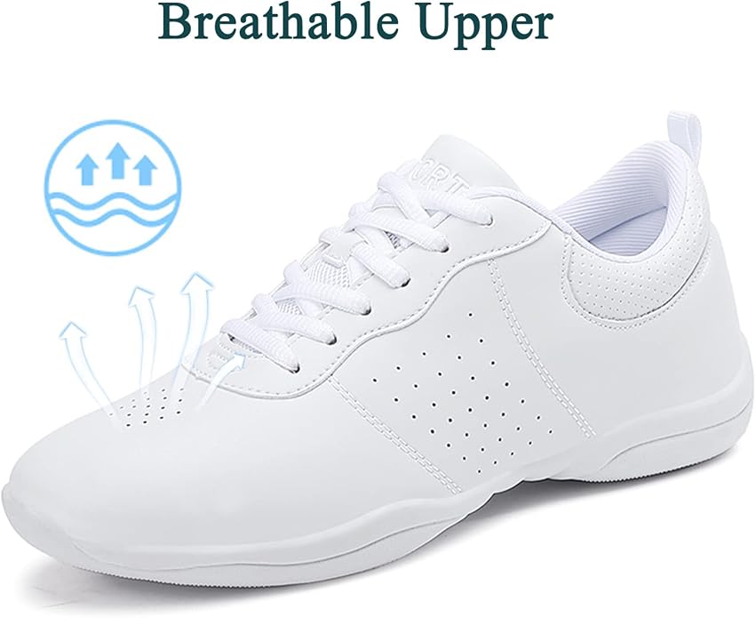 FOFOWHAT White Cheer Shoes Youth Cheerleading Dance Sneaker Training Competition for Women Girls' Cheerleading Shoes