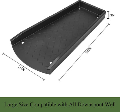 1 Pack Downspout Splash Block, 24" Rain Gutter Downspout Extensions Black, Decorative RainWater Drainage, Gutter Splas ( Doesn't come with 6pc Fixing Nailsh )
