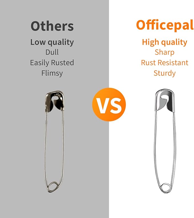 Premium Quality 4-Size Pack of Safety Pins- Top 250-Count – Durable, Rust-Resistant Nickel Plated Steel Set- Best Sewing Accessories Kit for Baby Clothing, Crafts, Arts (4-Size in 1 No.001)