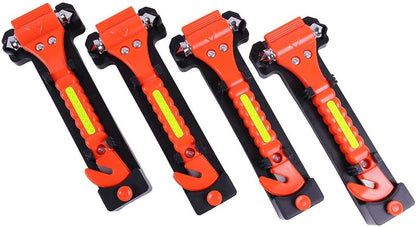 4 PCS GoDeCho Car Emergency Escape Window Breaker and Seat Belt Cutter Hammer with Light Reflective Tape,Life Saving Survival Kit (Does Not Include Holders)