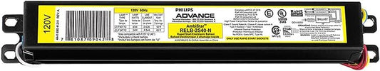 PHILIPS Advance RELB-2S40-N Electronic Ballast, T12 Lamps, 120V Lighting, 1 Count (Pack of 1), Black