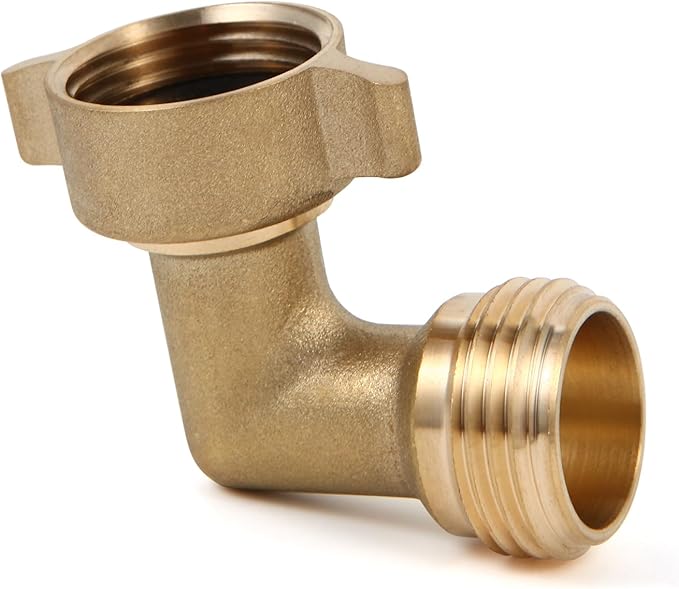 90 Degree Water Hose Elbow for RV with Easy Grip Connector RV Drinking Water Hose Adapter for RV City Water Inlet Connection City Water Hookup for Camper Residential Outdoor 1 pack