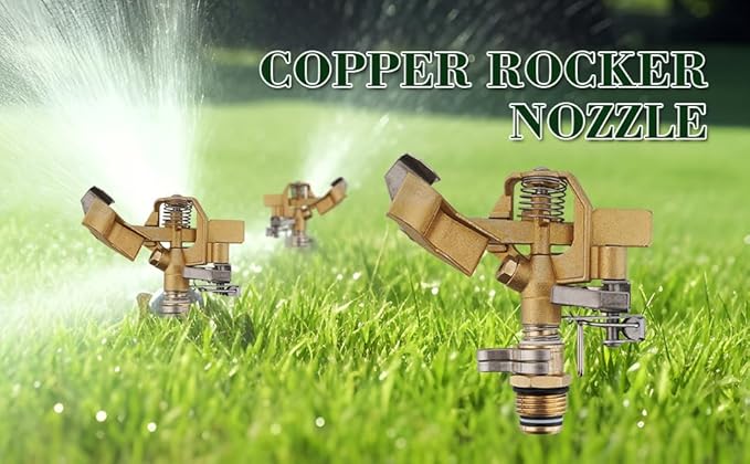 Brass Impact Sprinkler,Heavy Duty Brass Sprinklers for Yard Lawn Garden,Adjustable 20 - 360 Pattern, 20' - 41' Spray Distance