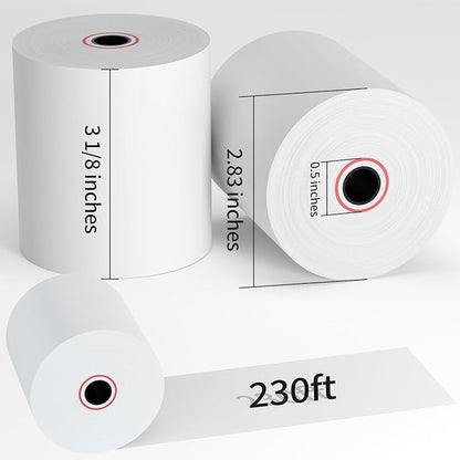 Thermal Receipt Paper Rolls, 3-18 x 230ft Thermal Paper, POS Cash Register Paper Rolls (10 Rolls)