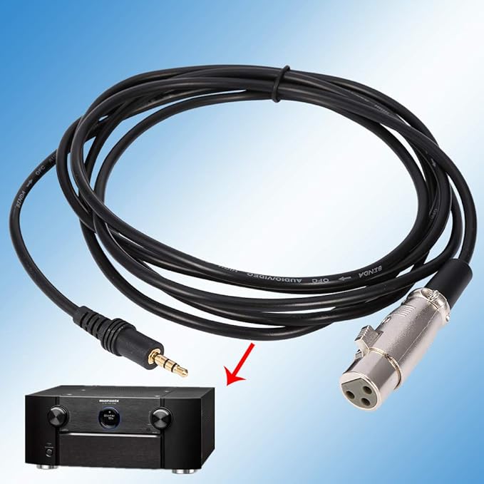 10FT 3 Pin XLR Connector, Female to 18" 3.5mm Male Jack Microphone Audio Cord Cable Mini Jack AUX Cord Audio Cable - 3 Meters