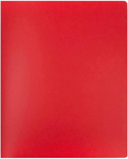 JAM PAPER Heavy Duty Plastic Multi Pocket Folders - 4 Pocket Organizer - Red - 2Pack