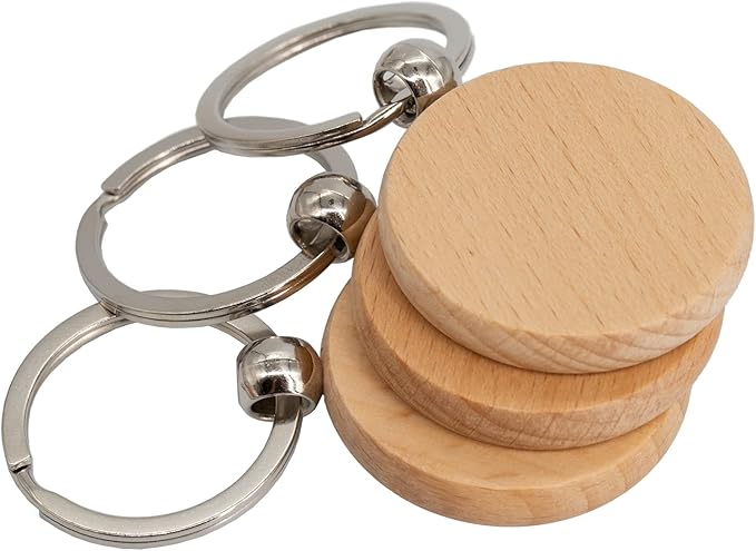 Blank Wooden Key Tag Key Chain Wood Engraving Blanks 20 Pack