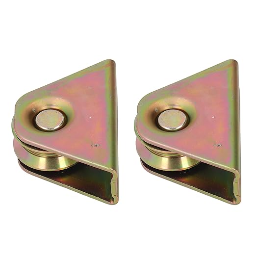 2Pcs V Groove Wheel Pulley 150kg Load Bearing Galvanized Alloy Steel Track Rail Fixed Pulley for Motorized Doors Shelves