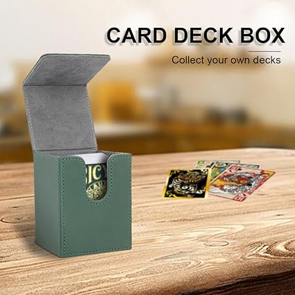 Green Card Box,Deck Box,Card Deck Box,Playing Card Case for Trading Card Box,Magic Deck Box,Playing Card Box,Playing Cards,Business Card Box,Collector Booster Box,Deck Box Cards