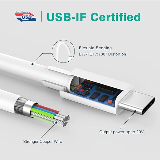 IFEART 3.3 FT1M USB C to USB C Cable for iPhone 1615 Pro Max Plus, MacBook AirPro Charger, iPad Pro 1312.911 inch, Air 54, Mini 6, Pixel