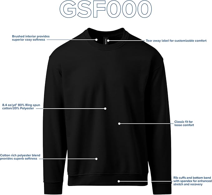 Gildan Adult Softstyle Crewneck Sweatshirt, Style GSF000