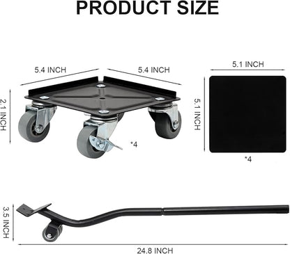 Furniture Movers with Wheels  Furniture Lifter Set, 360 Rotation Wheels Double Bearing Roller MuteSmooth,Easy to Moving Heavy Furniture Load Capacity 880 Lbs