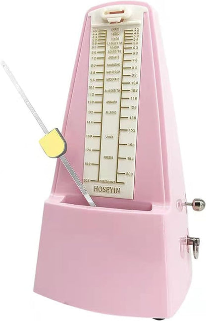 Mechanical Metronome, Universal Metronome for Piano, Guitar, Violin, and Other Instruments (Standard, Pink)