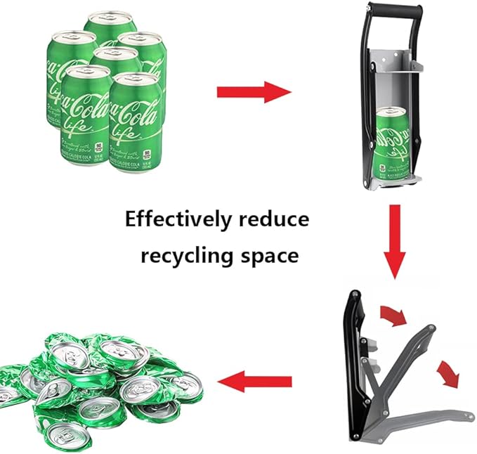 Can Crusher, Efficient Recycling of 12oz and 16oz Aluminum Cans, Beer Cans, etc. Saves Recycling Space(Gray manual)