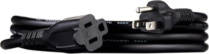 Basics Extension Cord, 3 Prong Outlet Extender, Indoor Power Cord, 13 Amps, 125V, 6 Ft, Black