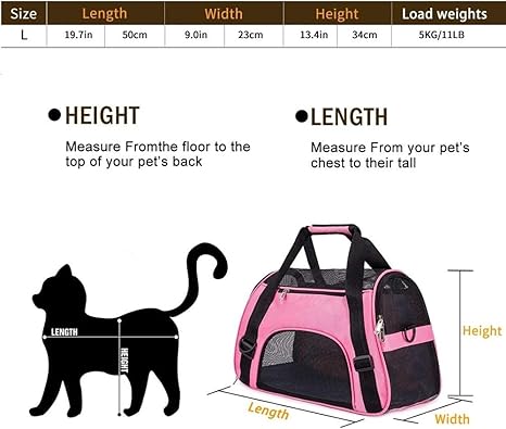 Pet Carrying Bag 1Pcs Dog Carrier Backpack Cat Transport Bag Pet Carrying Box Breathable Pets Handbag Airline Approved Backpack Black