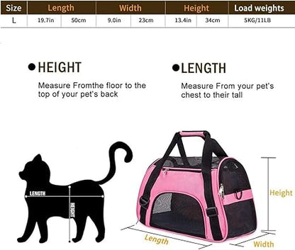 Pet Carrying Bag 1Pcs Dog Carrier Backpack Cat Transport Bag Pet Carrying Box Breathable Pets Handbag Airline Approved Backpack Black