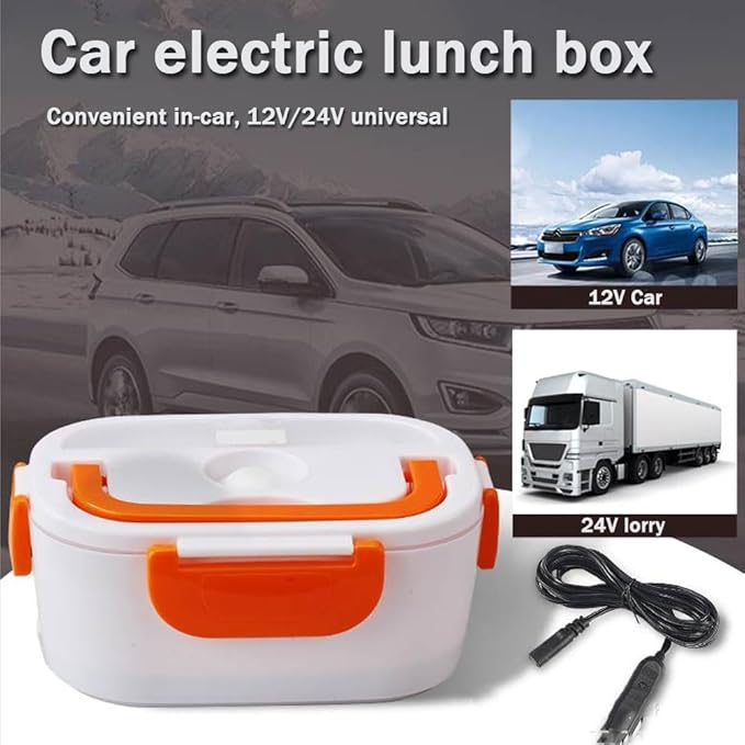 Car Electric Lunch Box 12V24V,Heat Lunch Box,Portable Food Warmer Lunch Box for Car and Truck Jobs,Suitable for Travelling, Office, Home(Blue)