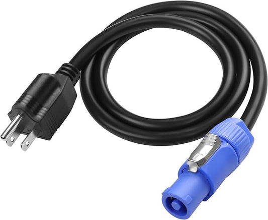 XMSJSIY 3-Prong NEMA 5-15P to PowerCON AC Power Cable Cord 20A 3 Pin PowerCon Input Male Connector to NEMA 5-15P Male Extension Power Wire 16AWG for Outdoor Stage Light LED Screen-1M3.2FT