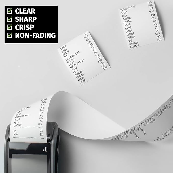 FungLam Thermal Receipt Paper Rolls 3-1/8" x 119' Thermal Paper Cash Register POS Receipt Paper (10 Rolls)