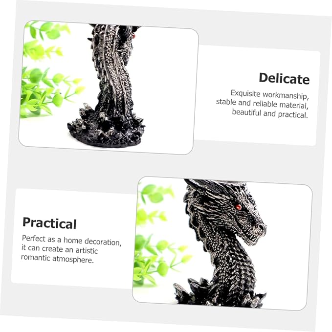 PRETYZOOM Dragon Centerpiece Resin Resin Sculpture Crystal Ball Display Stand Home Office Decor