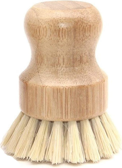 Natural Sisal Dish Washing Brush Bamboo Round Scrub Brush Pots Pans Vegetables Household Cleaning Brush… (Sisal)