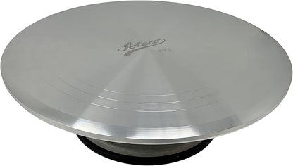 Ateco Revolving Cake Decorating Stand, Aluminum Turntable and Base with Non-Slip Pad, 12-Inch Round