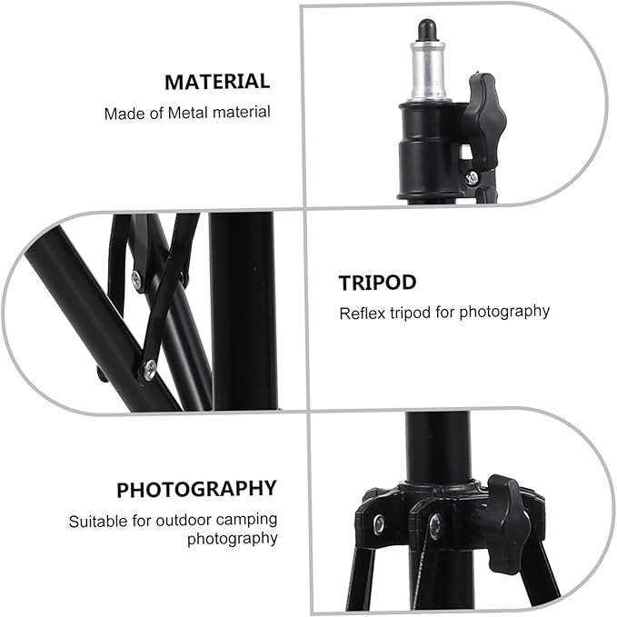 POPETPOP Lightweight Tripod Foldable Selfie Stick Photo Taking Stand Anti-Slip Foot for Camera Phone Live Streaming