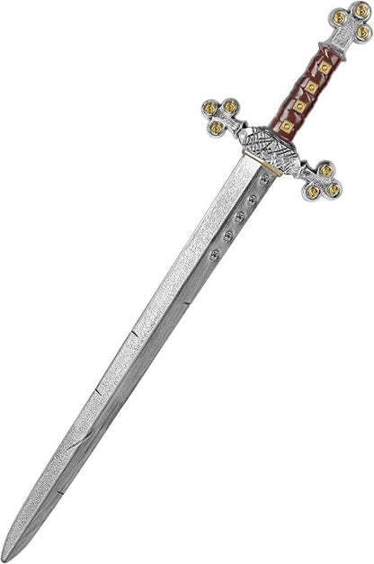 Crusader Knight Toy Sword,27.5" Plastics Sword Medieval Warrior Costume Accessories for Halloween Cosplay LARP,Props