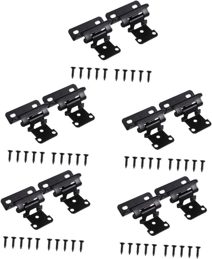 Mipcase 5sets Overlay Cabinet Hinges Soft Close Mechanism for Kitchen Doors Finish Easy to Install Screws Self-Closing Function Cold-Rolled Construction