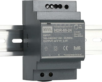 HDR-60-24 Ultra Slim Step-Shape 3SU DIN Rail Power Supply, 24Volt 2.5Amp 60Watt