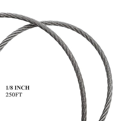 AGTEK Wire Rope 18 Inch Stainless Steel Aircraft Cable for Decking Railings, 250 FT, 7x7 Strands Construction
