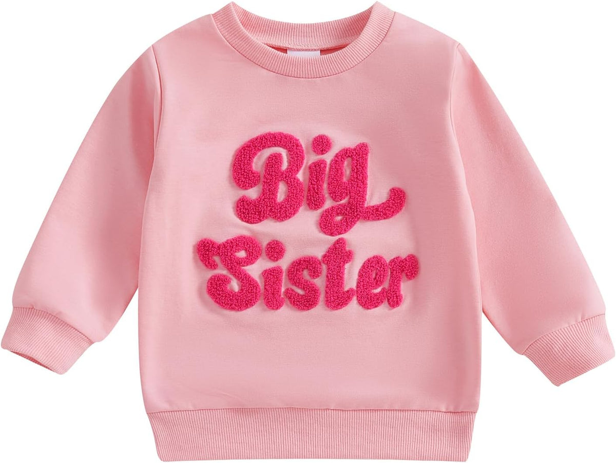 Big Sister Big Brother Matching Outfit Toddler Boy Girl Embroidery Sweatshirt Tops Kids Pullovers Shirt Fall Clothes