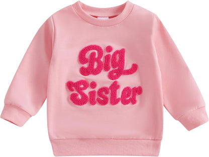 Big Sister Big Brother Matching Outfit Toddler Boy Girl Embroidery Sweatshirt Tops Kids Pullovers Shirt Fall Clothes