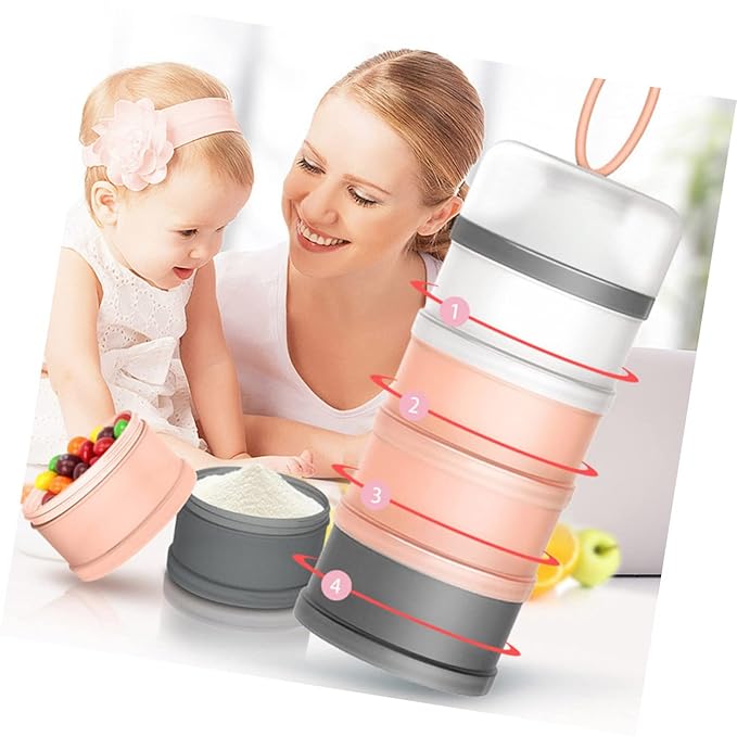 Kisangel 2pcs Box Milk Powder Box Kids Milk Powder Dispenser Outdoor Milk Powder Organizer Powder Container Three-Layer Milk Container Powder Milk Container Storage Box Pp Portable Baby