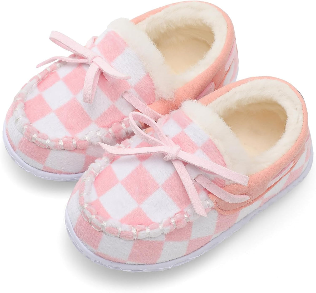 Unisex Kids Toddler Slippers Suede Moccasin Slippers for Boys Girls Baby Lined with Warm Fur